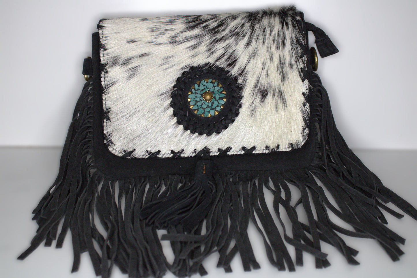Crossbody Cowhide Top with Embossment