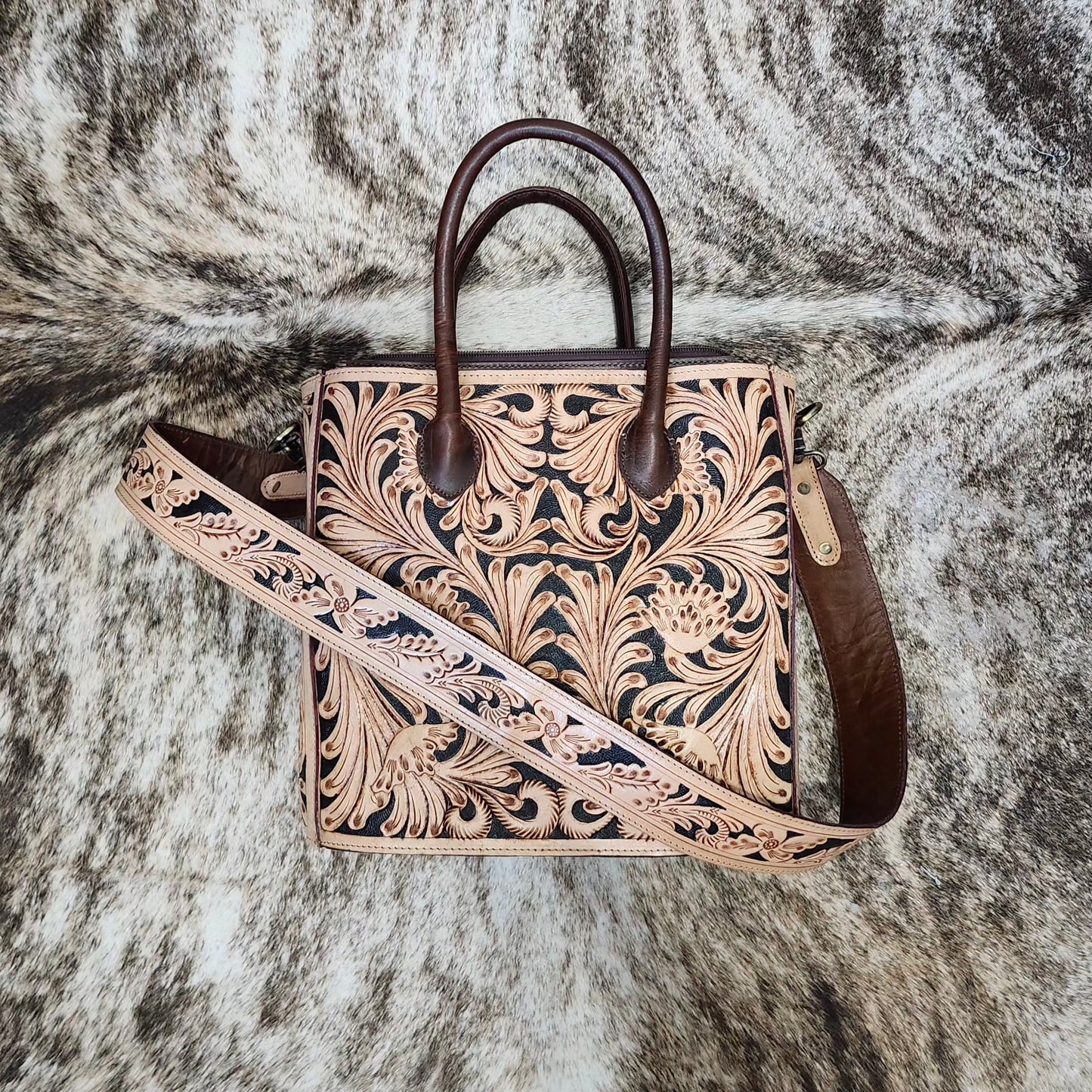 Tooled Leather Purse - Large