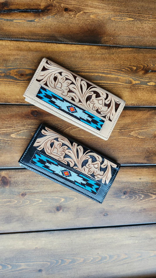Cowboy Wallet - Tooled & Beaded