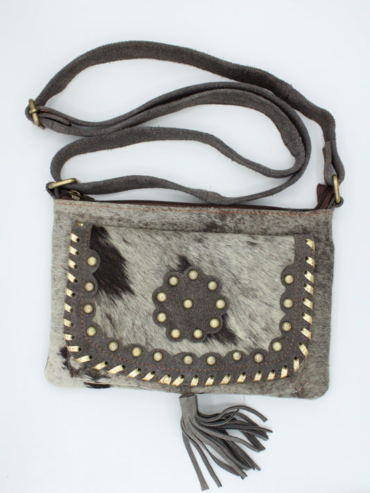 Crossbody Cowhide with Brass Buttons