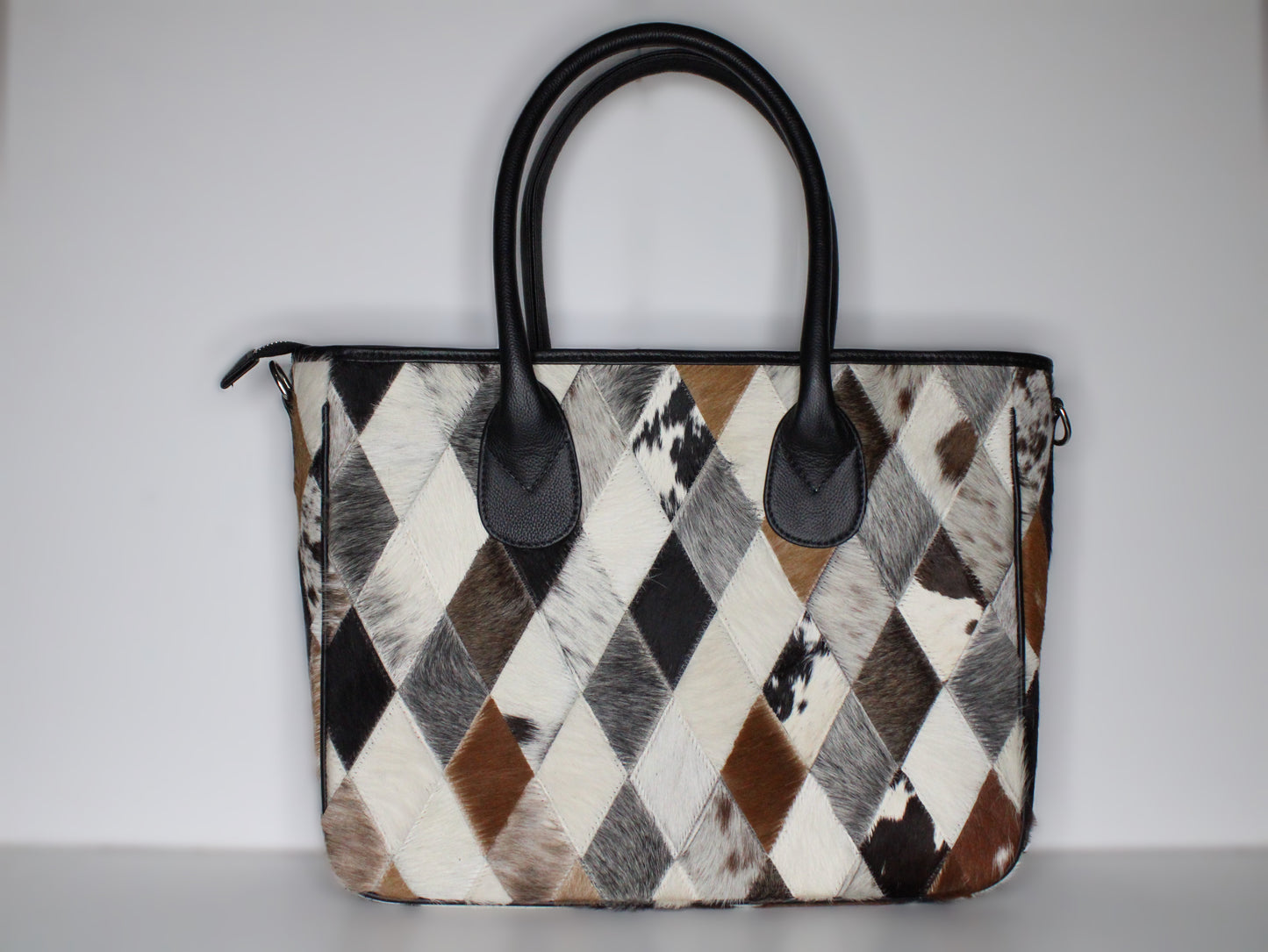 Cowhide Patchwork Bag - Large