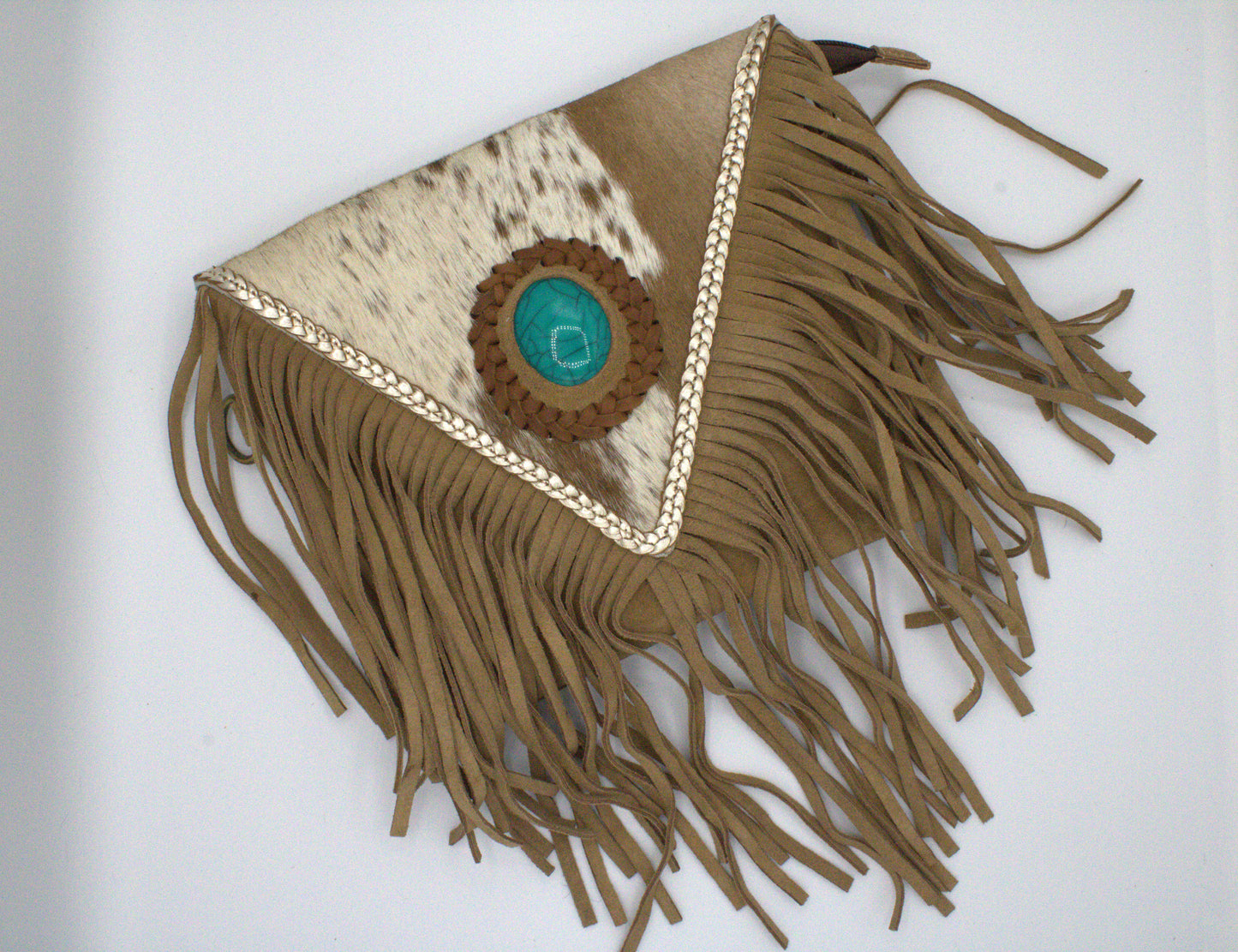 Crossbody Fringe with Teal Stone