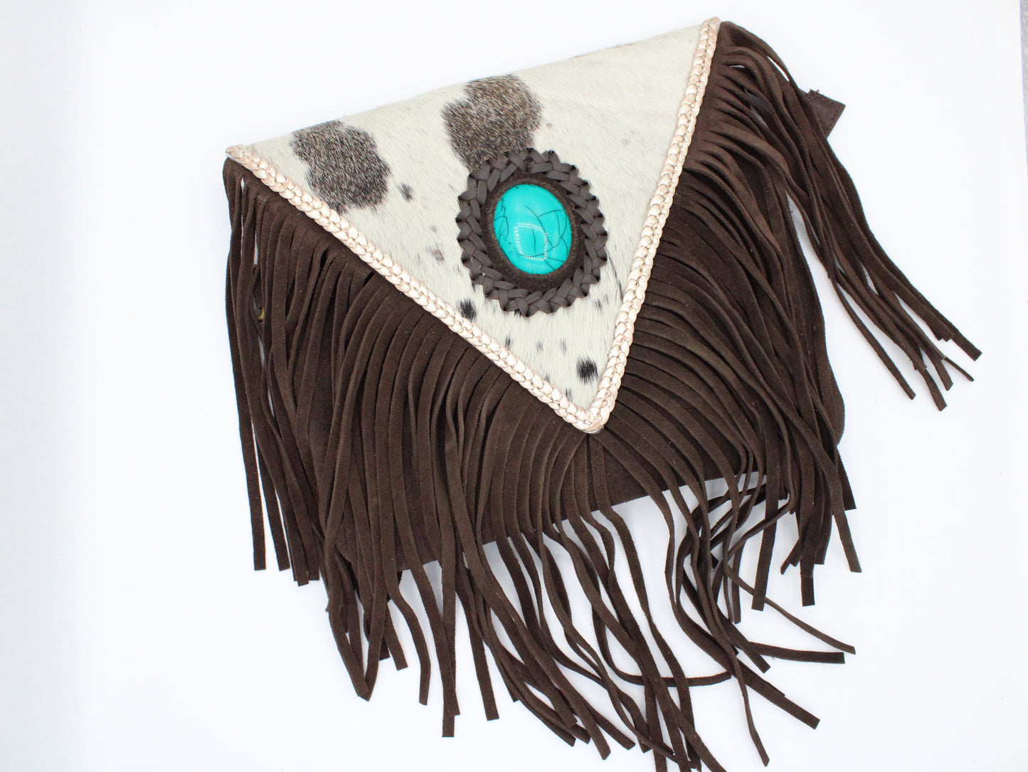 Crossbody Fringe with Teal Stone