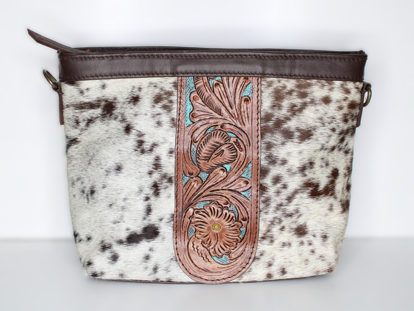 Crossbody Cowhide with Tooled Leather - Small