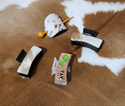 Hair Clip - Cowhide