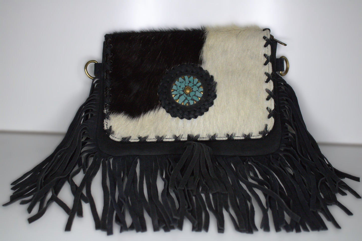 Crossbody Cowhide Top with Embossment