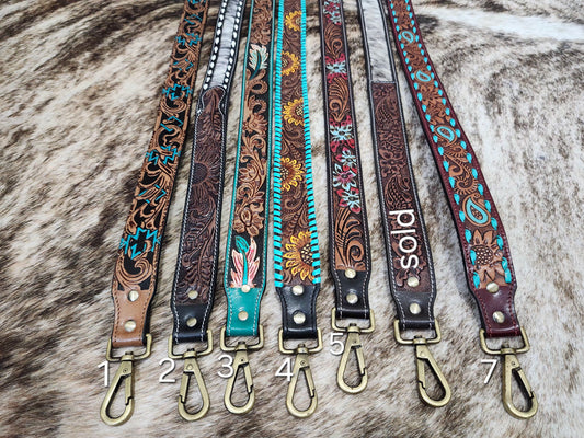 Tooled Leather Purse Straps