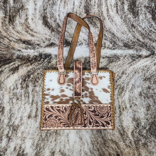 Tooled Sunflower Purse - Large