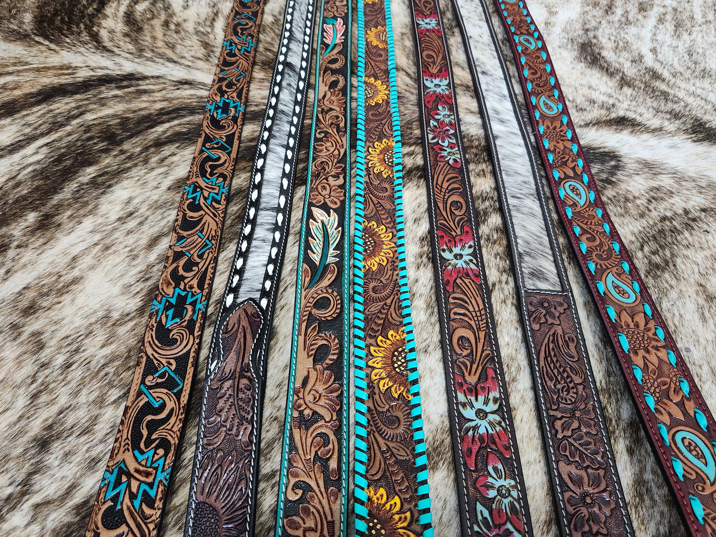 Tooled Leather Purse Straps