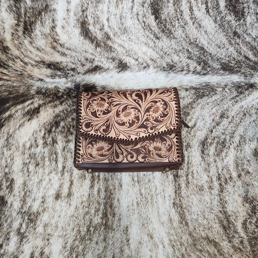 Tooled Leather Purse - Medium