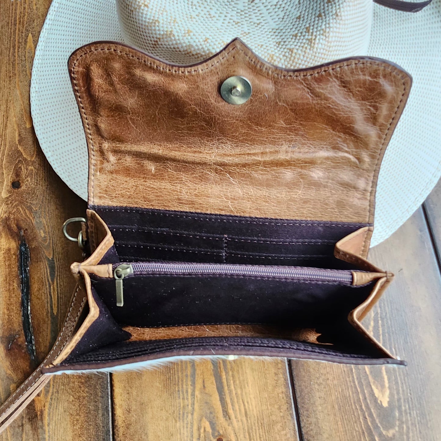 Teal Stone Cowhide Wallet