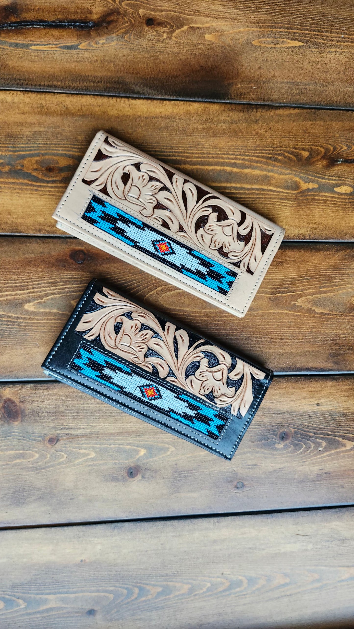 Cowboy Wallet - Tooled & Beaded